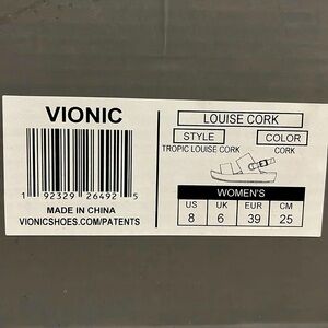 Vionic Tropic Louise Cork sandals. Size 8. Never worn.